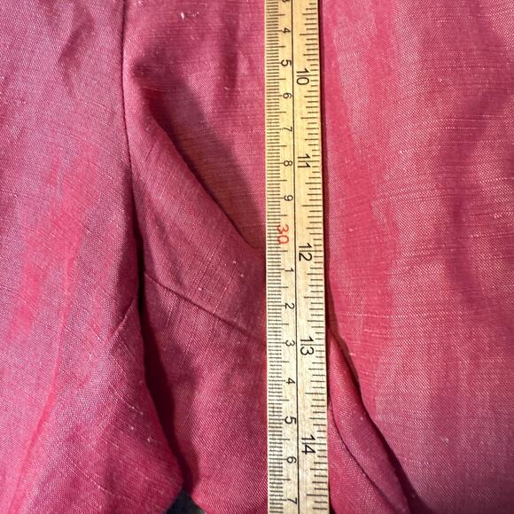 Eileen Fisher Pants Womens Medium Pink Salmon Linen Cropped Tapered Normcore - Picture 5 of 8